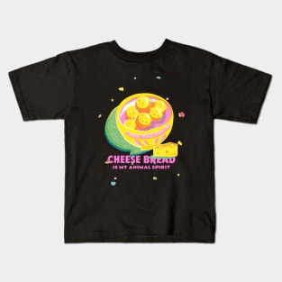 Cheese Bread Is My Animal Spirit Design Kids T-Shirt